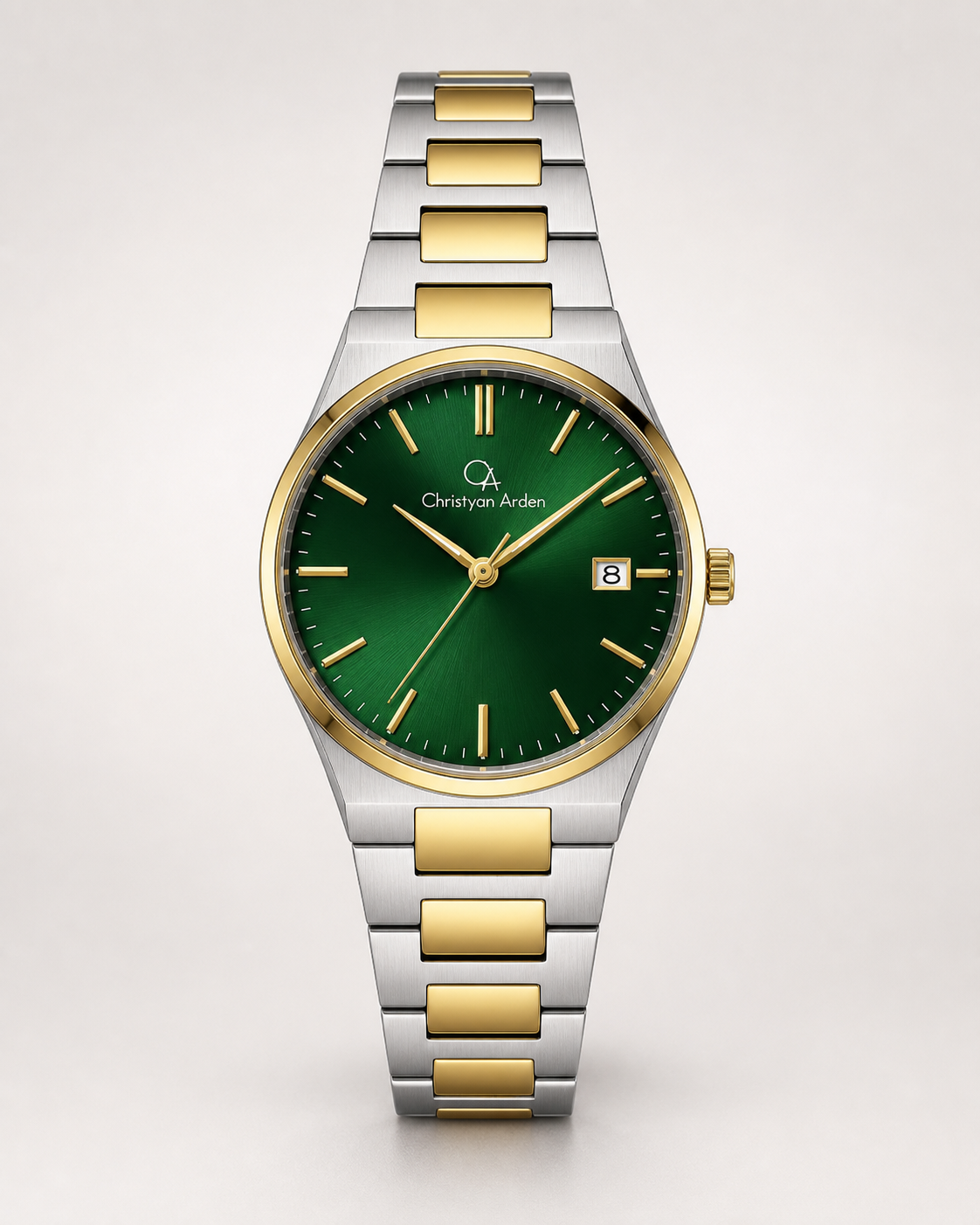 Regent Emerald Classic Christyan Arden produced quartz watch style shown from the front