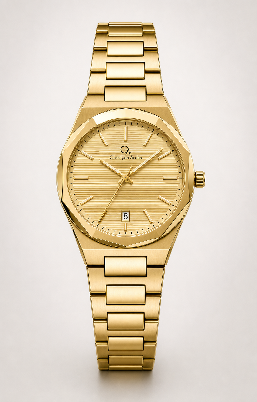 Regent Champagne Classic Christyan Arden produced quartz watch style shown from the front