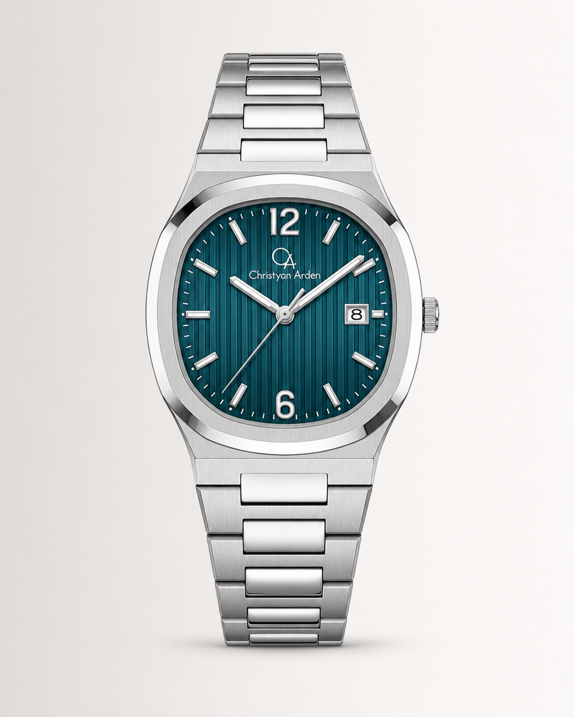 Metropolitan Teal Integrated Christyan Arden produced quartz watch style shown from the front
