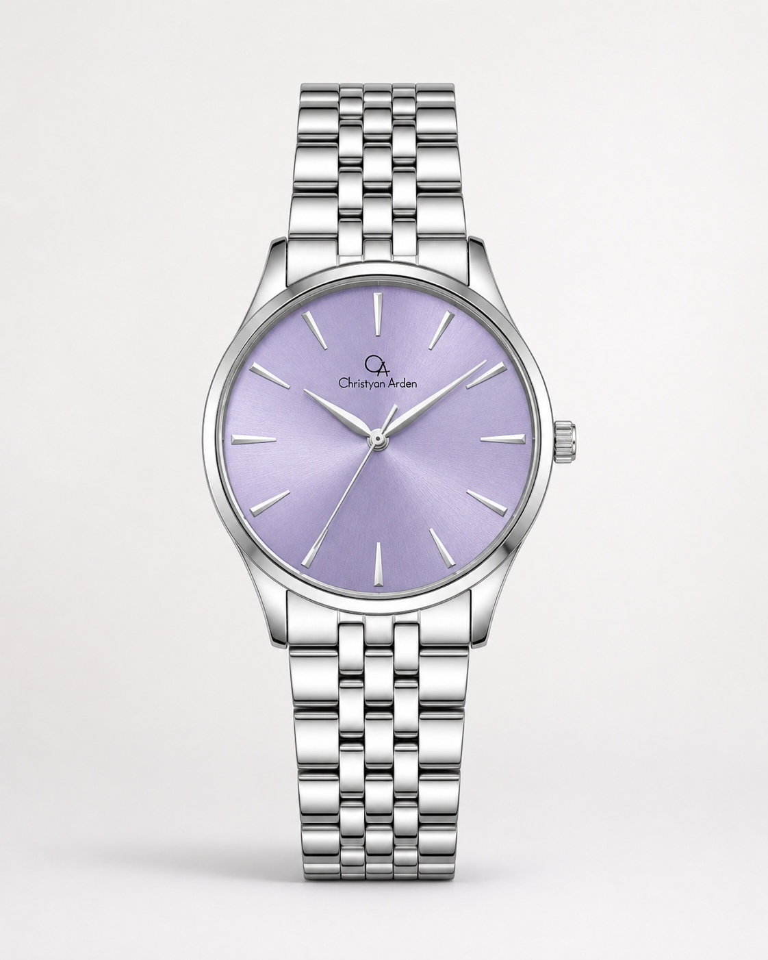 Horizon Lavender Minimal Christyan Arden produced quartz watch style shown from the front