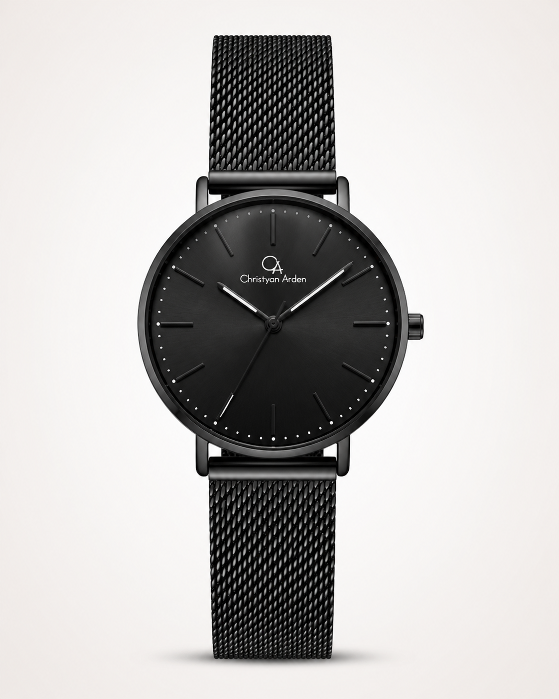 Horizon Blackout Minimal Christyan Arden produced quartz watch style shown from the front